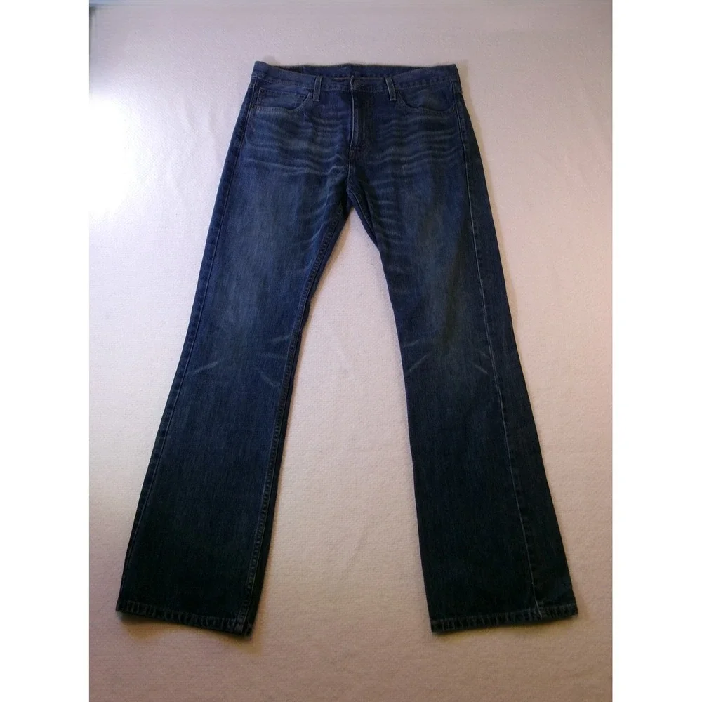 Levis 527 Slim Bootcut Jeans Mens 36x34 Blue Medium Wash WaterLess 05527-0527